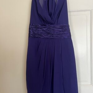 Maggy London Purple Halter Dress Size 6 Elegant Cocktail Wedding Guest
